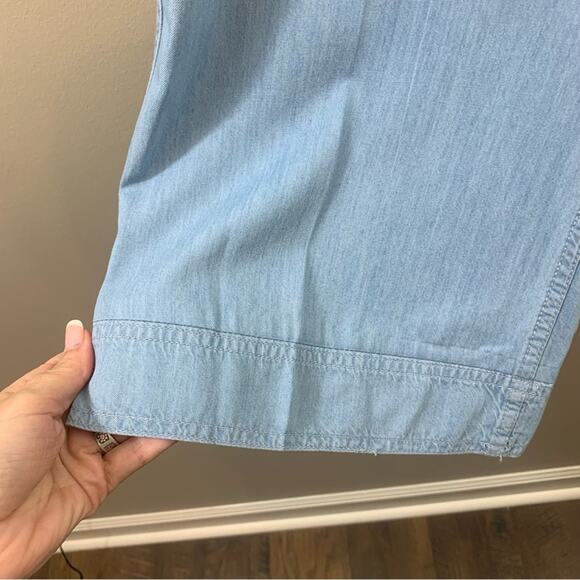 Diane Von Furstenberg Chambray Wide Leg Jeans - Picture 5 of 7